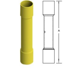 Luva, emenda, compresso, isolada, 4~6 mm, A=27 mm, amarelo